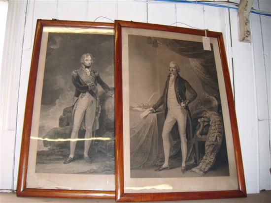 After Gainsborough, portrait of William Pitt & another engraving of Horatio Nelson